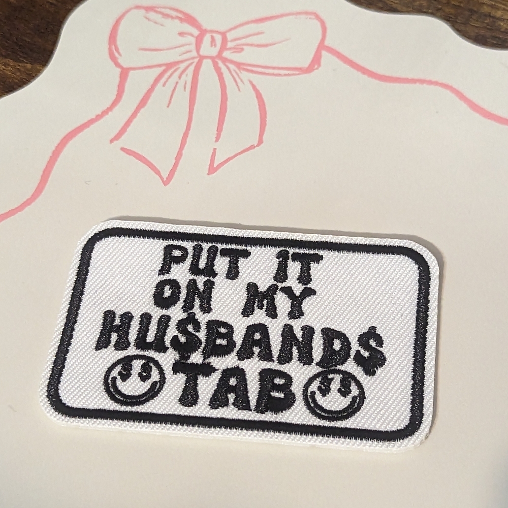 2 For $5 Item: Husband's Tab Iron On Patch New!